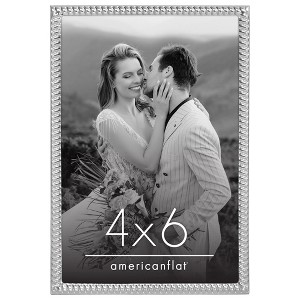 Americanflat Picture Frame with Rope-Style Metal Textured Detailing and Shatter-Resistant Glass - Gallery Style Frames for Tabletop or Wall - 1 of 4