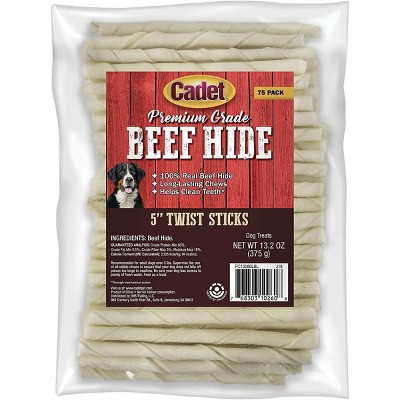 Cadet 5 Inch x 78mm Rawhide Twisty Sticks (75 Pack)