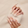 YEVYO Press On Nails Long - French Rhinestone Square Full Cover for Women and Girls On Fake Nails - Nude - 10 Pcs - 4 of 4