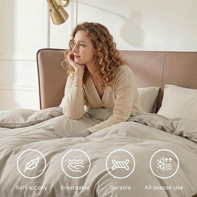 Der Rose BALHAM TRADE-Queen Size 7 Pieces Soft Microfiber Comforter Set Light Warm All Season Bedding Light Oatmeal-Queen 90"x90" — фото 6