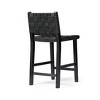 Maven Lane Noah Counter Stool In Aged Black Finish With Charcoal Black Vegan Leather - 3 of 4
