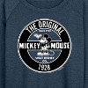 Women's - Disney - Mickey Mouse Original Badge Lightweight French Terry Wide Neck Long Sleeve Shirt - 2 of 4