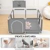 GOTGELIF 50"x50" 4-Panel Baby Playpen Foldable Playard with Basketball Hoop - 2 of 4