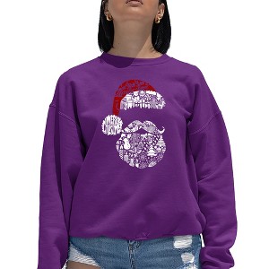LA Pop Art Santa Pics - Women's Word Art Crewneck Sweatshirt - 1 of 4
