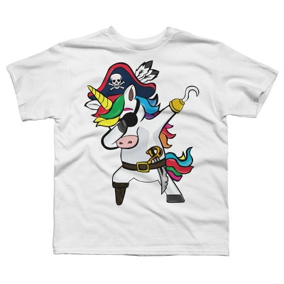 Boy's Design By Humans Dabbing Dance Pirate Unicorn Gifts Funny Halloween Costume Gift By lukesstore T-Shirt