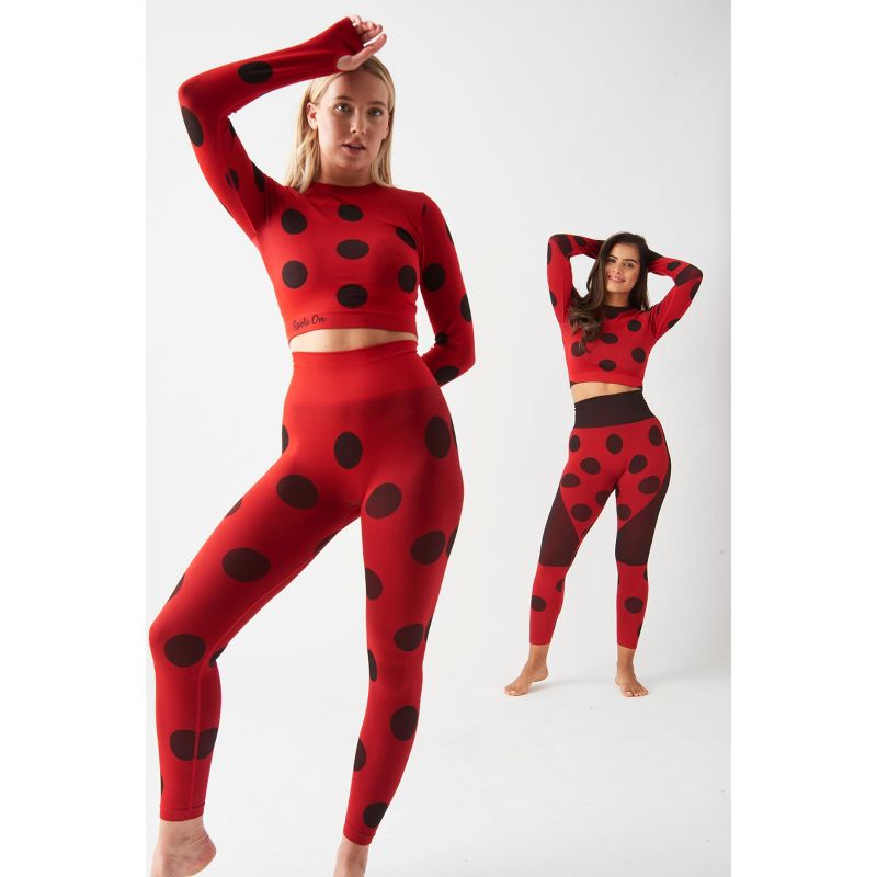 Miraculous Ladybug Womens Leggings Active Cosplay - Seamless for Gym Workout, Exercise, Yoga, Running by MAXXIM, 4 of 8