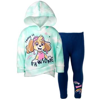 Paw Patrol Everest Skye Girls Pullover Crossover Fleece Hoodie and Leggings Outfit Set Toddler to Little Kid