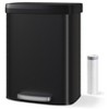 16 Gallon/60 Liter Stainless Steel  Step Trash Can with Lid,Garbage Can with Large Capacity Rectangle Recycling Waste Container, Black - 3 of 4