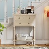 Slim Solid Wood Console Table with Multi-Storage Drawers - 2 of 4