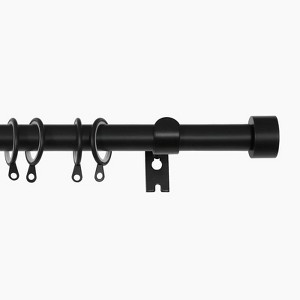TWOPAGE Jaylon Adjustable Curtain Rod Heavy-Duty Carbon Steel Curtain Rod with Curtain Rings - 1 of 4
