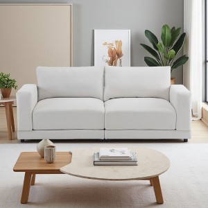 81" Modern Square-Arm Sofa with Soft Cushions - 1 of 4