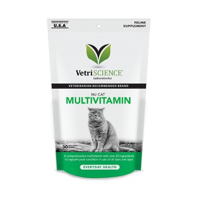 VetriScience NuCat Multivitamin Everyday Health Bite-Sized Cat Chews, 30 chews