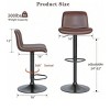 Modern Swivel Bar Stools Adjustable Height PU Leather Square Bar Chairs With Back For Kitchen Dining Room Counter Home - 2 of 4