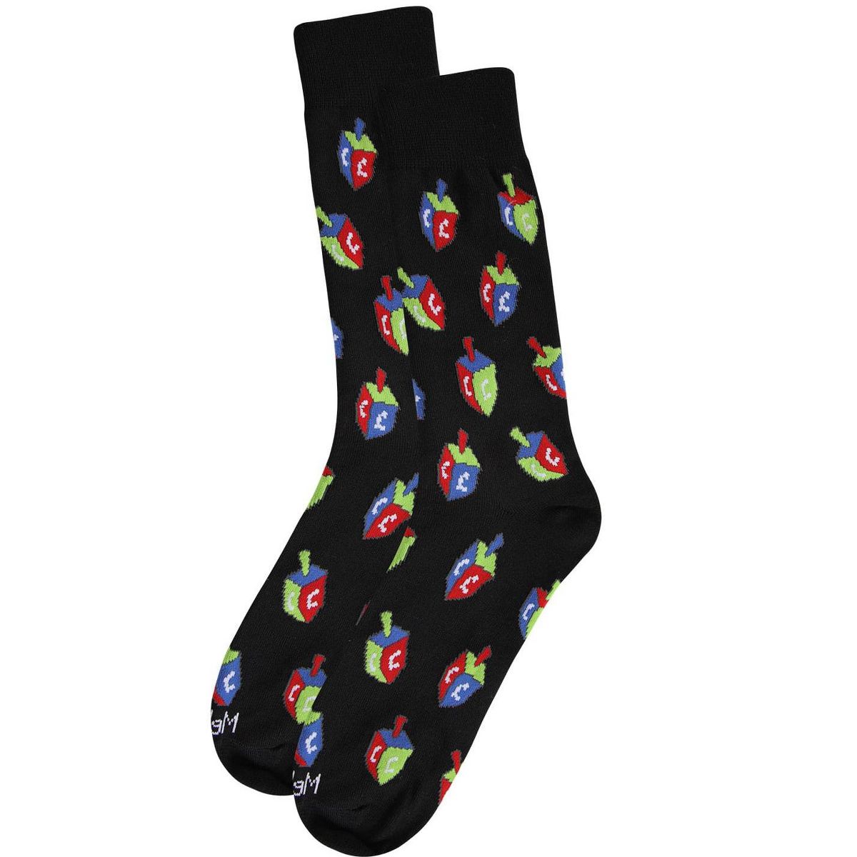 Memoi Men's Colorful Hanukkah Dreidel Novelty Crew Socks - thumbnail 3