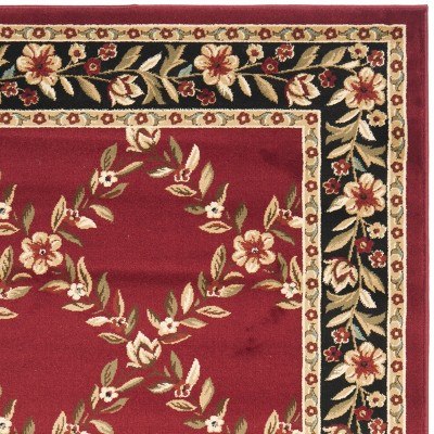 Lyndhurst Red and Black Floral Synthetic 4' x 6' Area Rug