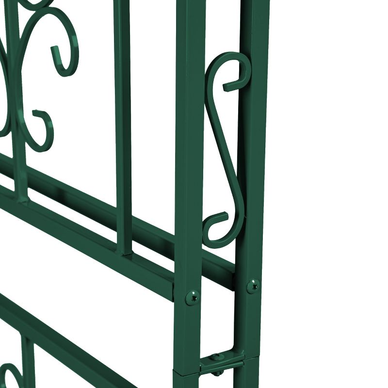 Evergreen Montebello Iron Garden Arbor, Forest Green- 53 x 84 x 23 Inches Fade and Weather Resistant Outdoor Decor, 4 of 10
