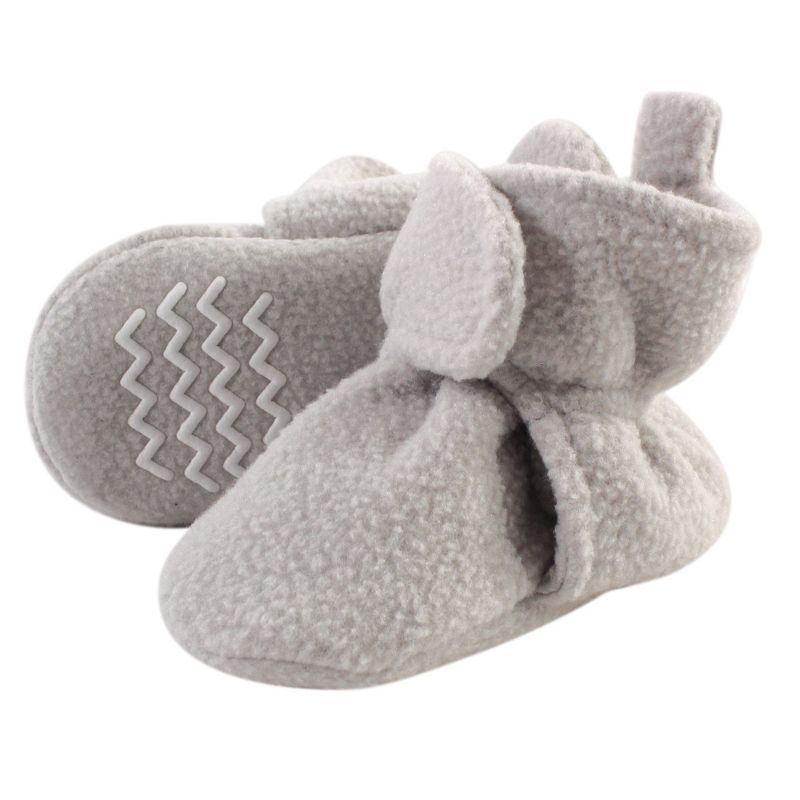 Hudson Baby Baby and Toddler Cozy Fleece Booties, Light Gray, 1 of 3