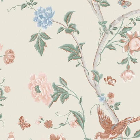 Laura Ashley Summer Palace Sage And Apricot Wallpaper : Target