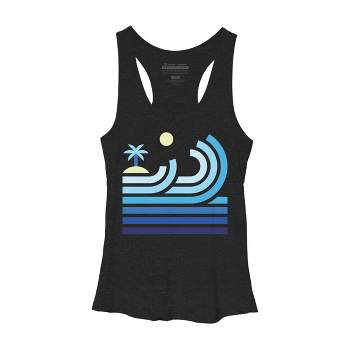 Women's Design By Humans Cool Waves On a Lonely Beach By quilimo Racerback Tank Top