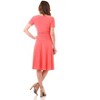 Rekucci Women's V-Neck Short Sleeve Crossover Dress with Tummy Control - 3 of 4