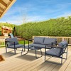 Decksplore 4-Piece All-Weather Galvanized Steel Frame Couch for Patio Garden Outdoor Metal Sectional Sofa - 3 of 4
