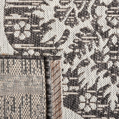 Black and Gray Synthetic Rectangular Non-slip Area Rug