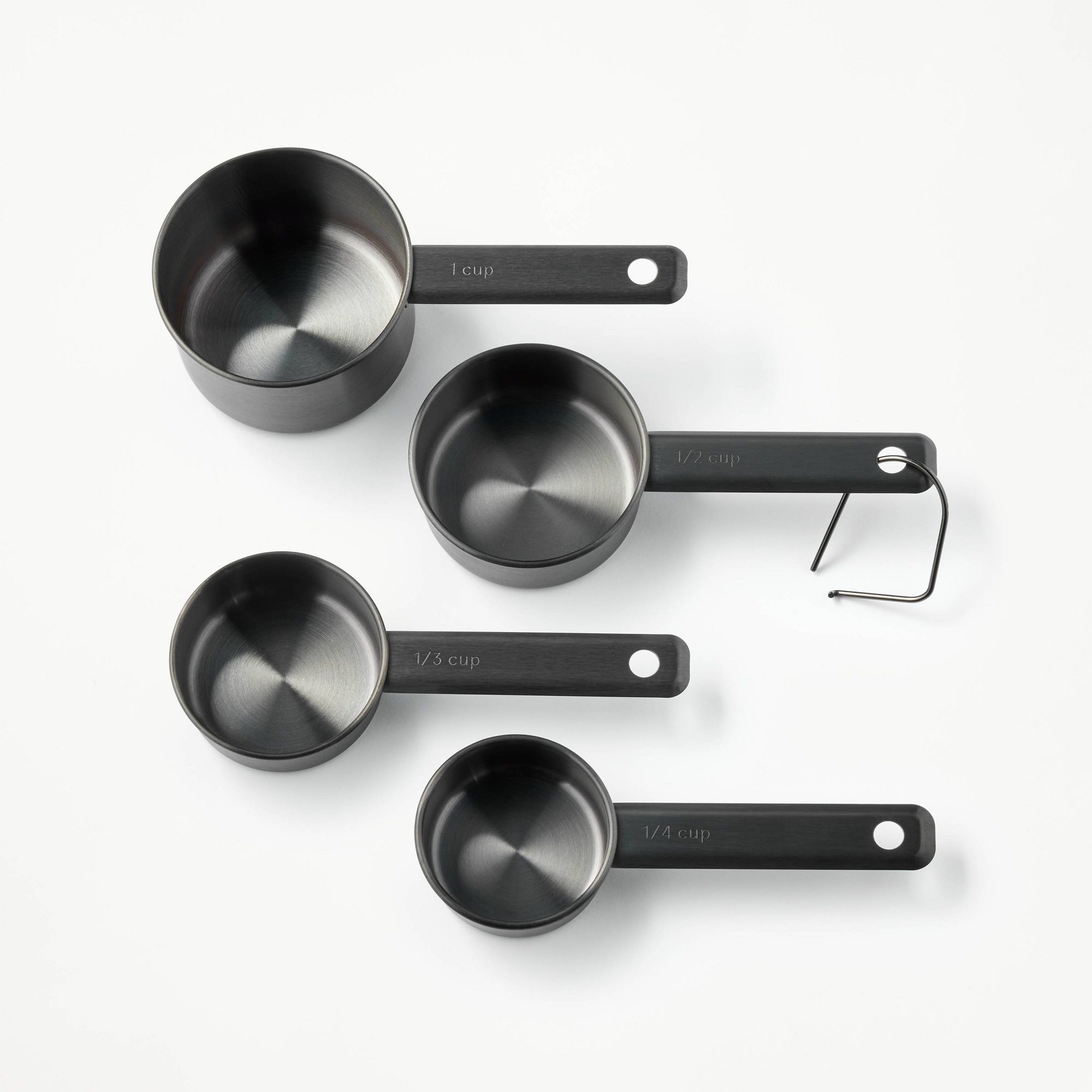 4pc Stainless Steel Measuring Cups Matte Black