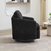 Hrinhom 31.5" W Chenille Accent Chair with Back Pillow,Modern Swivel Barrel Chair,Club Chair - 3 of 4