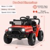 Costway 12V Kids Ride on Truck Car Battery Powered Electric Vehicle with Remote Control White/Purple/Red/Blue/Black/Pink - 3 of 4