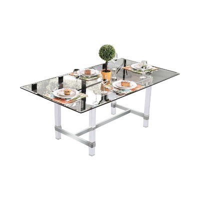 72" Soren Rectangular Glass Dining Table Clear - miBasics