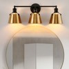 DORESshop 24 in. 3-Light Black and Gold Modern Bell Vanity Light for Bathroom Mirror with Metal Shades - 3 of 4