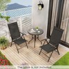 Costway 2 PCS Patio Folding Dining Chair with 7-Level Adjustable High Backrest for Garden Brown/Black - image 3 of 4