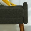 Airsurfer Modern Upholstered Bench with Looped Yarn Fabric, Geometric Armrests & Rubber Wood Legs, Comfy Seating for Living Room, Bedroom, Entryway - 4 of 4