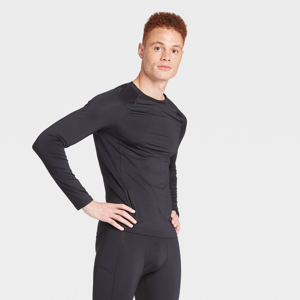 Men's Long Sleeve Fitted T-Shirt - All in Motion Black XL was $20.0 now $14.0 (30.0% off)