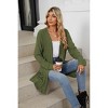 Women's Ribbed Long Sleeve Knit Cardigan with Pockets - 3 of 4