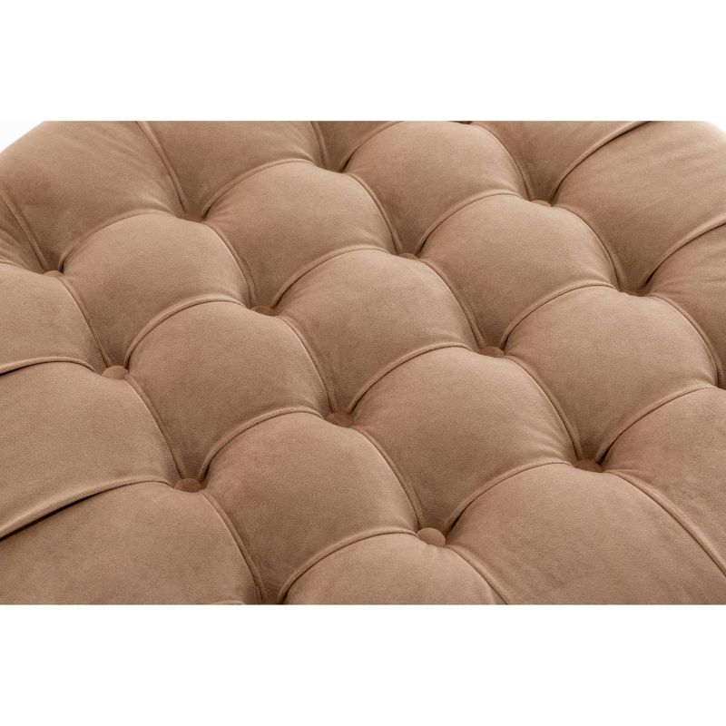 Large Round Tufted Storage Ottoman with Lift Off Lid - WOVENBYRD, 3 of 20