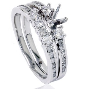 Pompeii3 1/2ct Diamond Engagement Wedding Ring Semi Mount 14K White Gold - 1 of 4