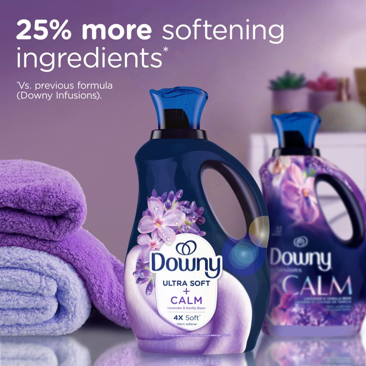 Downy Ultra Soft + Calm Lavender & Vanilla Bean Liquid Fabric Softener ...