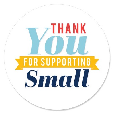 Big Dot of Happiness Support Small Business - Thank You Circle Sticker Labels - 24 Count