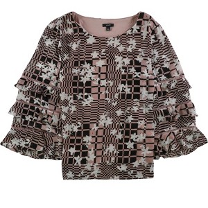 Alfani Womens Abstract Print Ruffled Blouse - 1 of 1