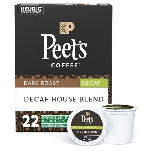 Peet S Decaf House Dark Roast Coffee Keurig K Cup Pods 22ct Target