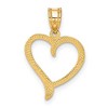 Black Bow Jewelry 14k Yellow Gold Diamond Cut Ribbon Heart Pendant - 3 of 4