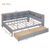 Twin Size Daybed with USB Charging Ports and Storage Shelf, Space-Saving Wooden Bed Frame for Kids, Teens or Guest Room-Maison Boucle - 3 of 4