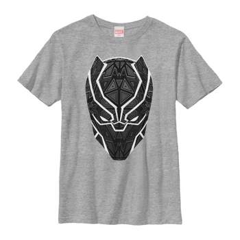 Boy's Black Panther: Wakanda Forever Geometric Black Panther Icon Scratch T- shirt - Athletic Heather - X Large : Target