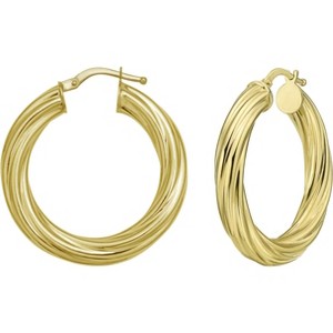 14k Yellow Gold 4.5mm Full Twist Round Circle Hoop Earrings - 1 of 4