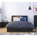 3pc Full Epik Bedroom Set with Headboard Extension Panels Black - Nexera
