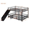 Twin over Twin/Full over Full Size Metal Bunk Bed with Slide and Guardrails 4B - ModernLuxe - image 3 of 4