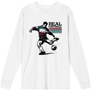 "Real Football" Sports Back to School Adult Crew Neck Long Sleeve Tee - 1 of 2