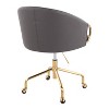 LumiSource Claire and Glam Task Chair Gold - 3 of 4