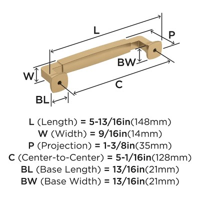 Champagne Bronze Matte Cabinet Pull with Mounting Hardware
